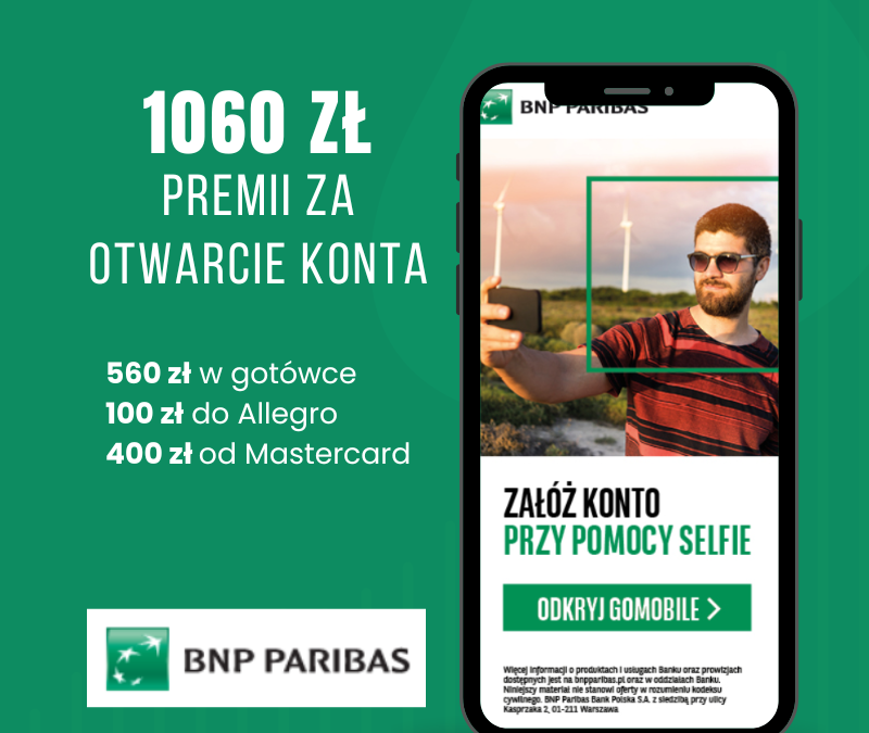 [PROMOCJA ZAKOŃCZONA] 660 zł od BNP Paribas: 100 zł bon Allegro, 560 zł w gotówce i 400 zł w bonach od Mastercard