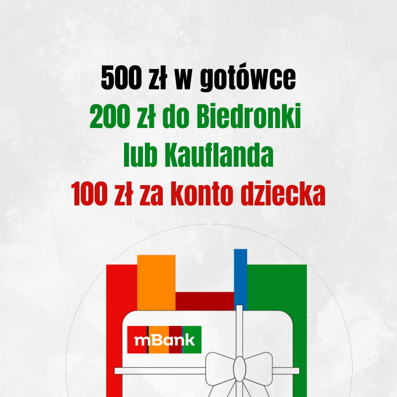 Premia z gotówką i bonami do Biedronki lub Kauflanda